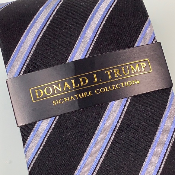 President Donald J Trump Signature Collection Silk Stripes neck tie NEW NWT - Picture 2 of 13